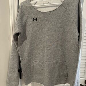 Under Armour Women's Heather Gray Crew Sweatshirt with Pocket